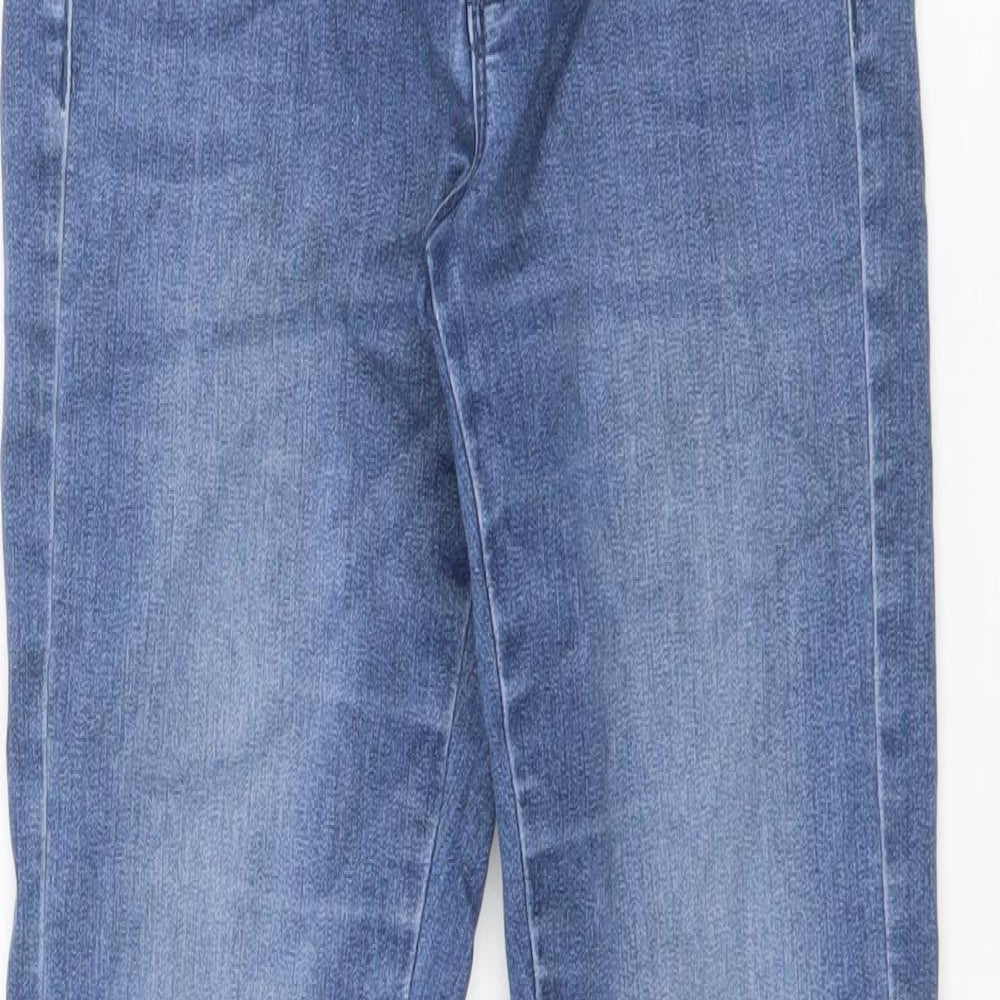 Marks and Spencer Womens Blue Cotton Skinny Jeans Size 4 L29.5 in Regular Zip