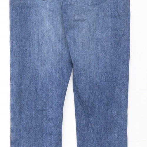 Marks and Spencer Womens Blue Cotton Skinny Jeans Size 4 L29.5 in Regular Zip