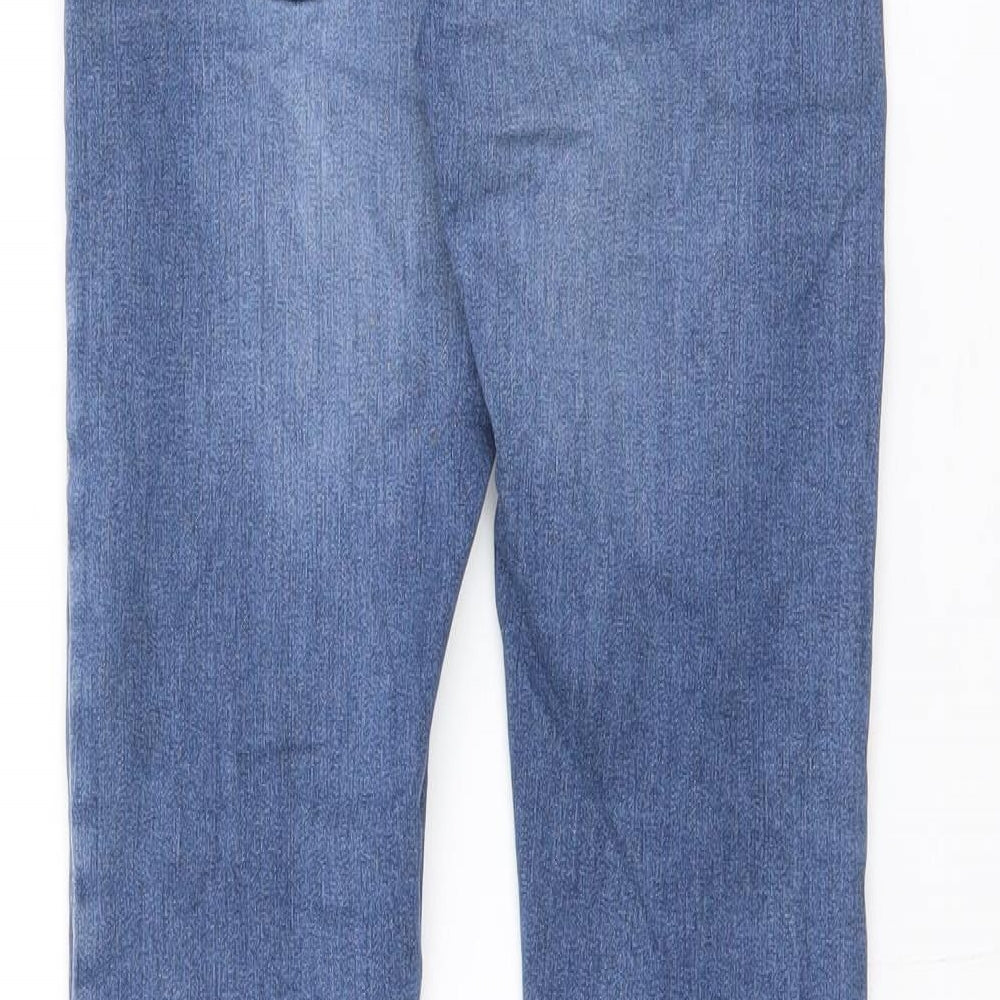 Marks and Spencer Womens Blue Cotton Skinny Jeans Size 4 L29.5 in Regular Zip