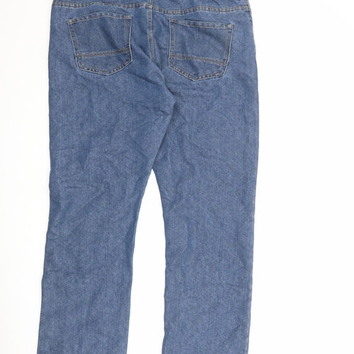 Denim & Co. Mens Blue Cotton Straight Jeans Size 38 in L34 in Regular Zip