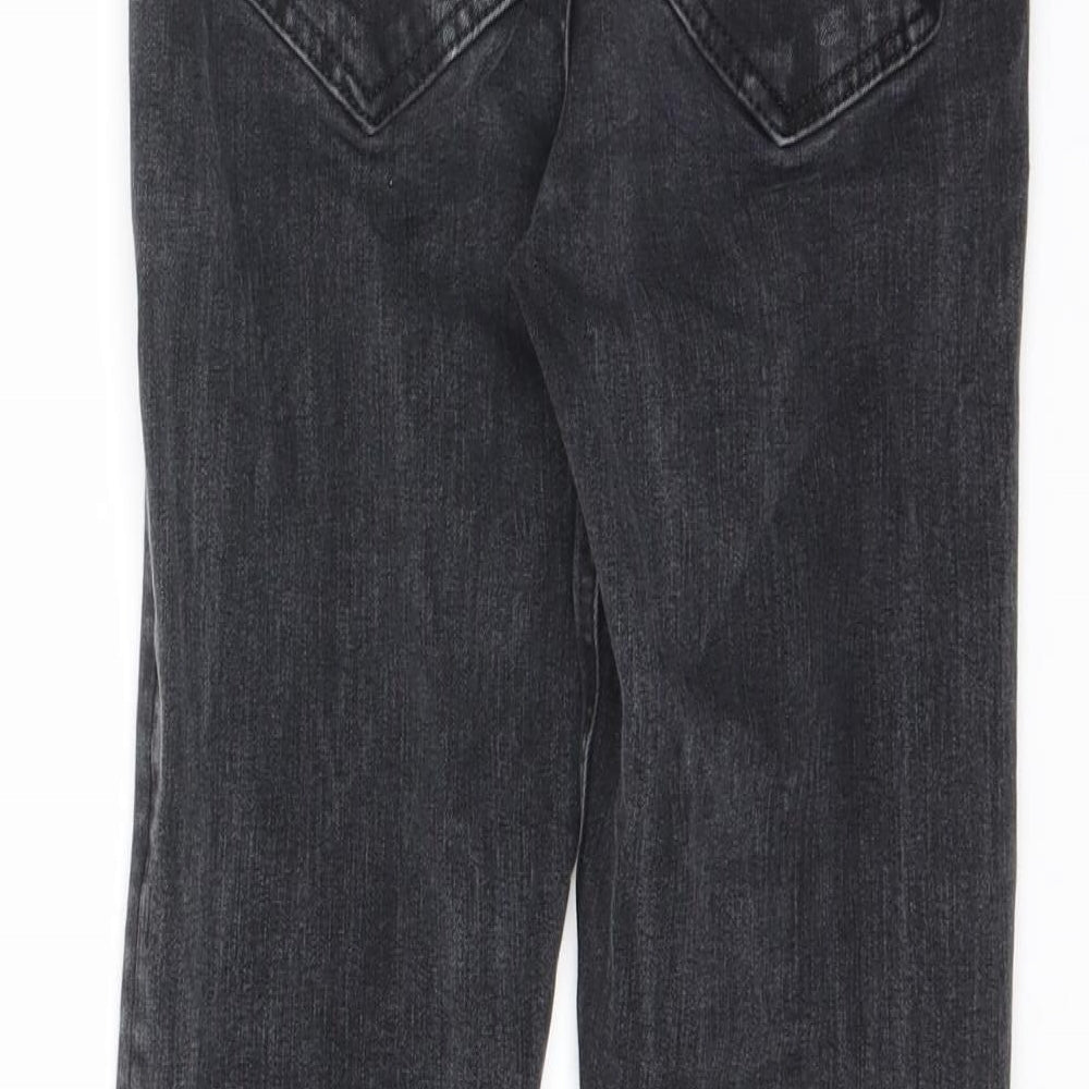 Marks and Spencer Womens Black Cotton Flared Jeans Size 8 L25 in Regular Zip
