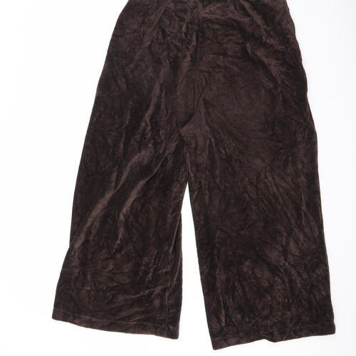 Marks and Spencer Womens Brown Cotton Trousers Size 12 L22.5 in Regular