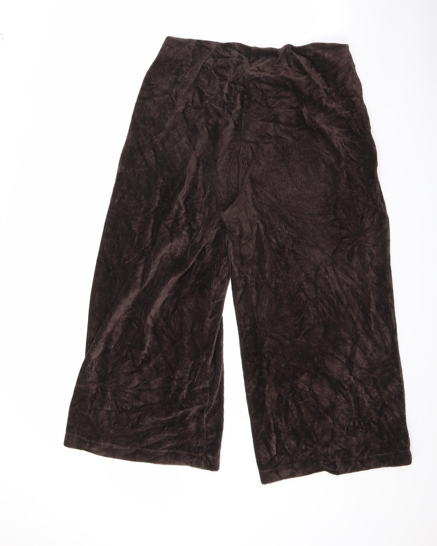 Marks and Spencer Womens Brown Cotton Trousers Size 12 L22.5 in Regular
