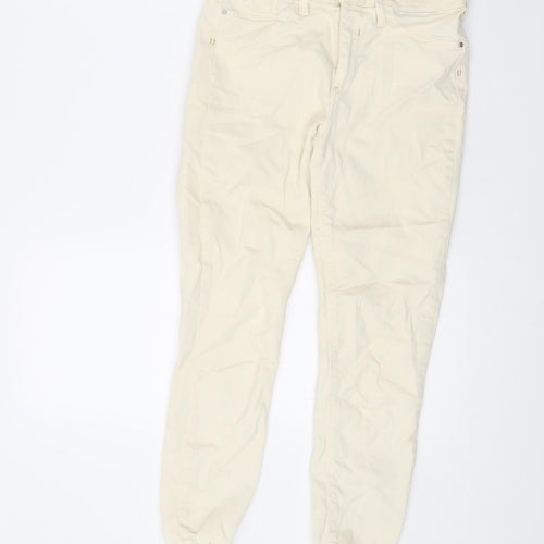 River Island Womens Ivory Cotton Skinny Jeans Size 8 L22.5 in Regular Zip