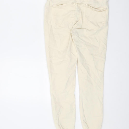 River Island Womens Ivory Cotton Skinny Jeans Size 8 L22.5 in Regular Zip