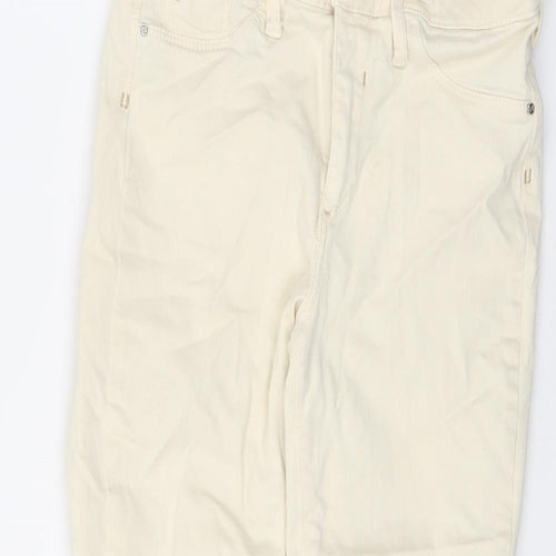 River Island Womens Ivory Cotton Skinny Jeans Size 8 L22.5 in Regular Zip
