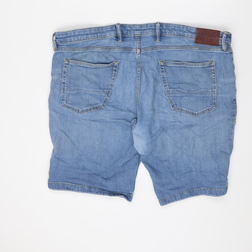 Marks and Spencer Mens Blue Cotton Bermuda Shorts Size 44 in L11 in Regular Zip