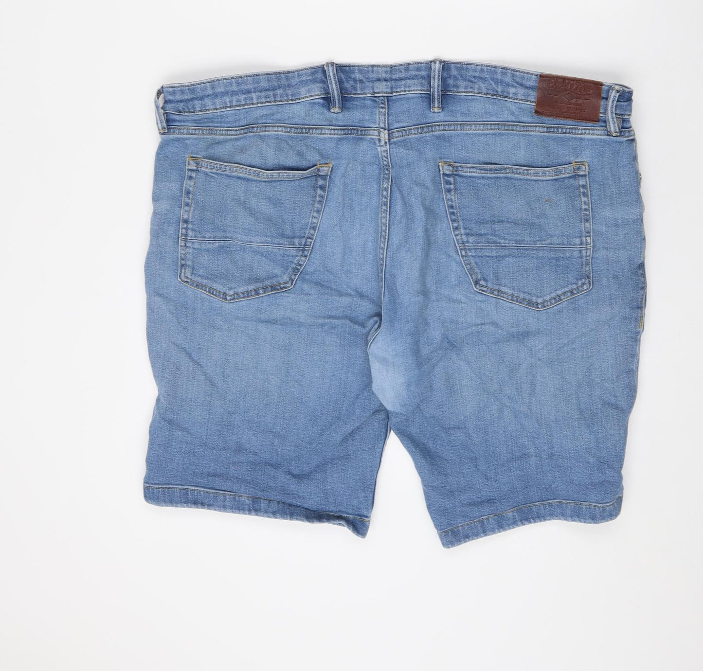 Marks and Spencer Mens Blue Cotton Bermuda Shorts Size 44 in L11 in Regular Zip