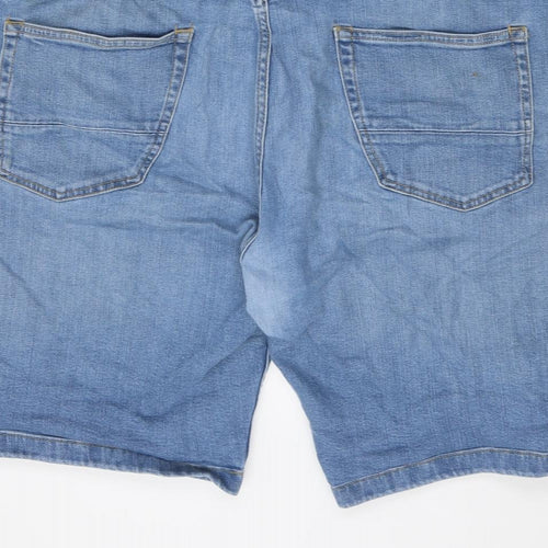 Marks and Spencer Mens Blue Cotton Bermuda Shorts Size 44 in L11 in Regular Zip