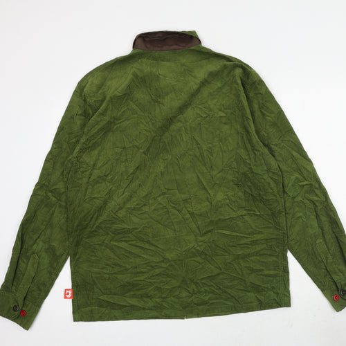 Joe&Co Mens Green Cotton Button-Up Size XL Collared Button