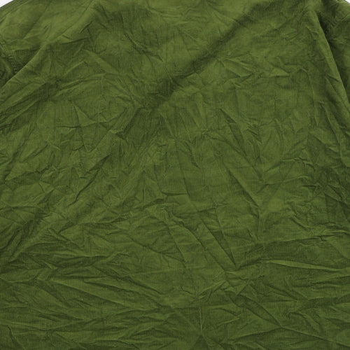 Joe&Co Mens Green Cotton Button-Up Size XL Collared Button