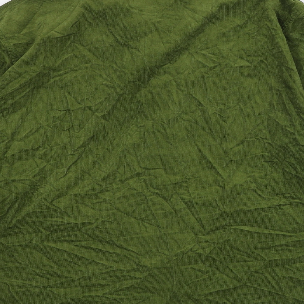 Joe&Co Mens Green Cotton Button-Up Size XL Collared Button