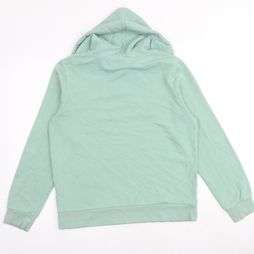 Marks and Spencer Womens Green Cotton Pullover Hoodie Size 12 Pullover