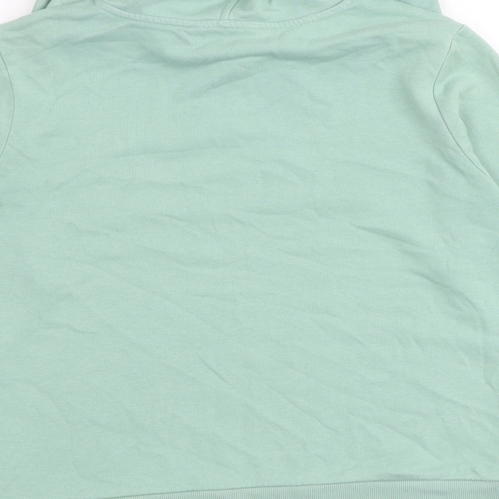 Marks and Spencer Womens Green Cotton Pullover Hoodie Size 12 Pullover
