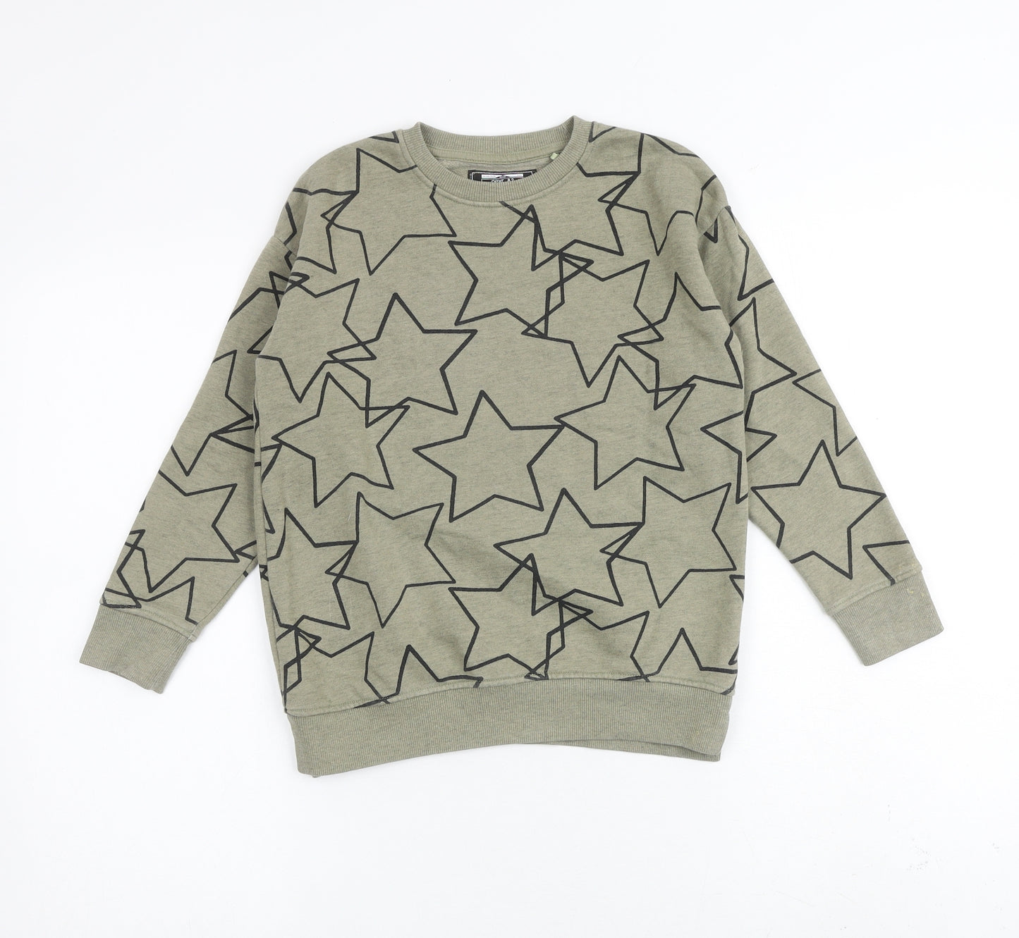 NEXT Boys Green Geometric Cotton Pullover Sweatshirt Size 6-7 Years Pullover - Stars