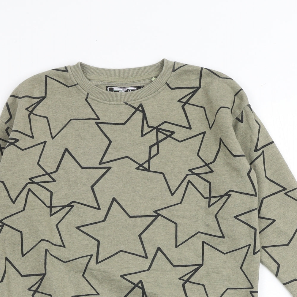 NEXT Boys Green Geometric Cotton Pullover Sweatshirt Size 6-7 Years Pullover - Stars