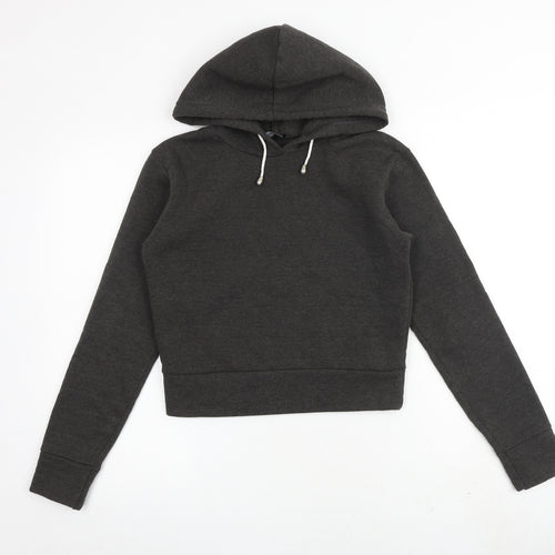 PRETTYLITTLETHING Womens Grey Polyester Pullover Hoodie Size 8 Pullover
