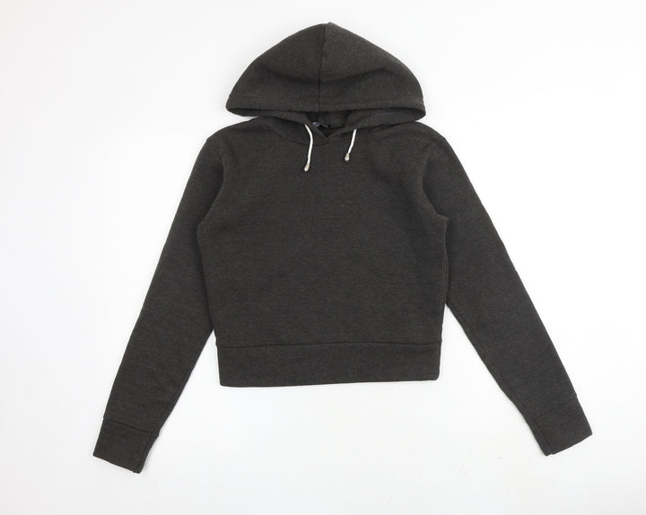 PRETTYLITTLETHING Womens Grey Polyester Pullover Hoodie Size 8 Pullover