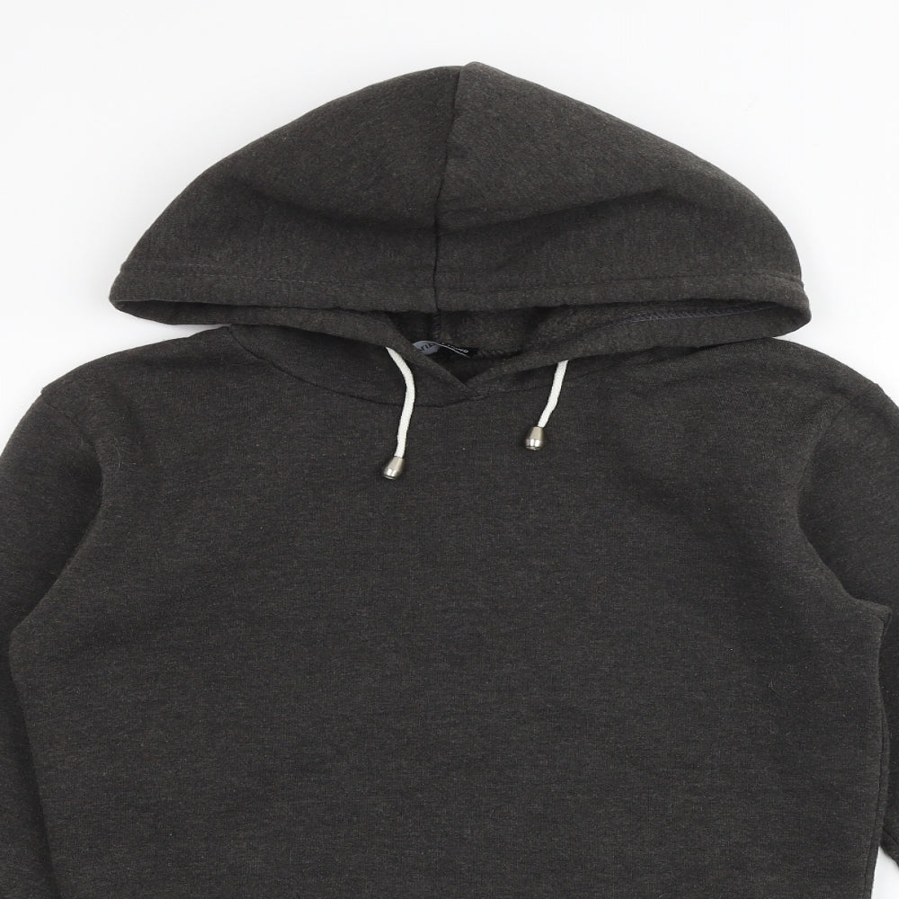 PRETTYLITTLETHING Womens Grey Polyester Pullover Hoodie Size 8 Pullover