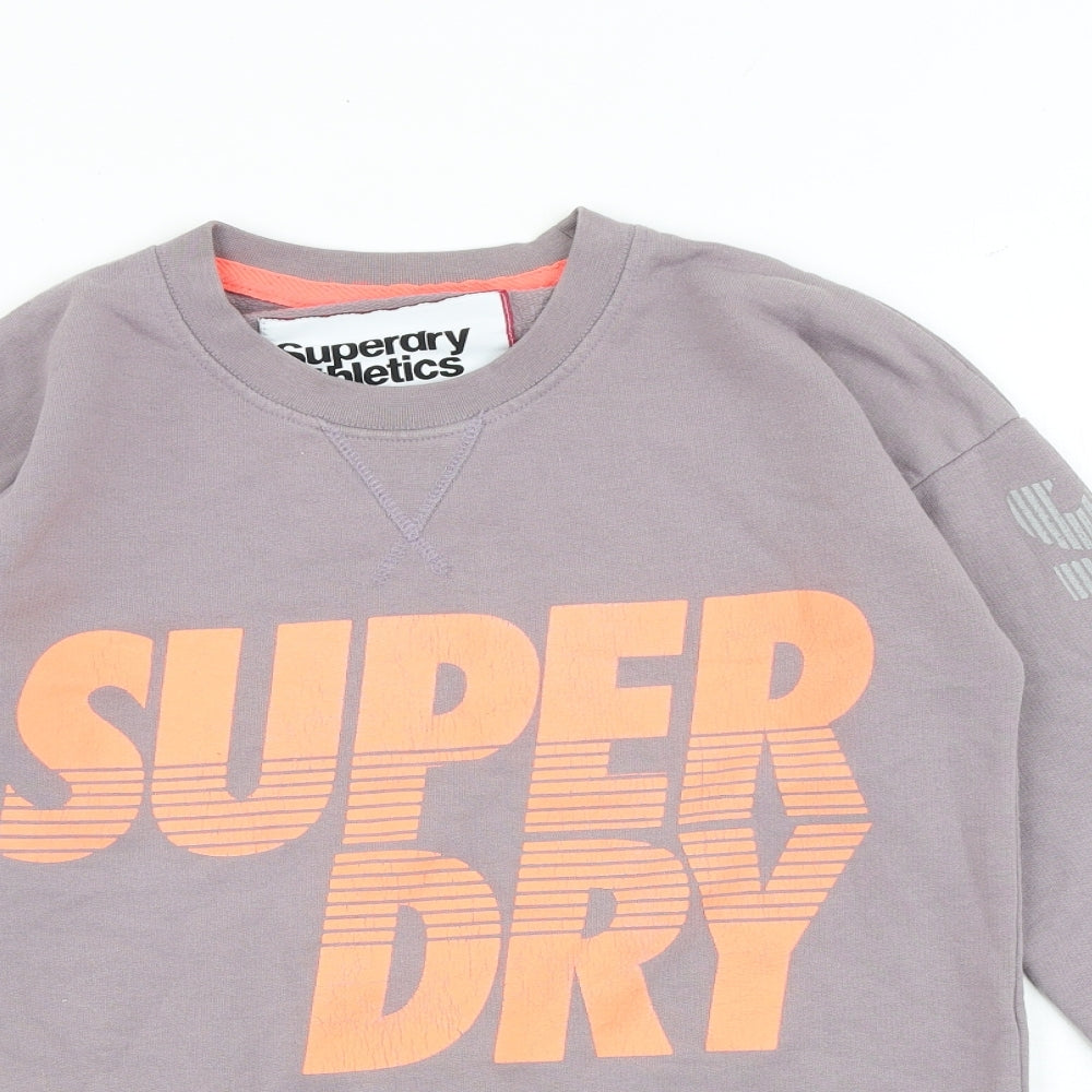 Superdry Womens Grey Cotton Pullover Sweatshirt Size XS Pullover