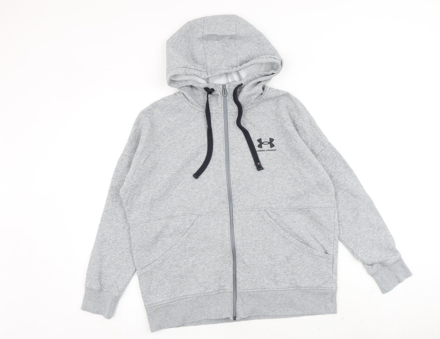 Under armour Mens Grey Cotton Full Zip Hoodie Size S