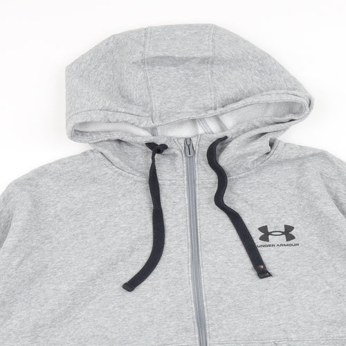 Under armour Mens Grey Cotton Full Zip Hoodie Size S