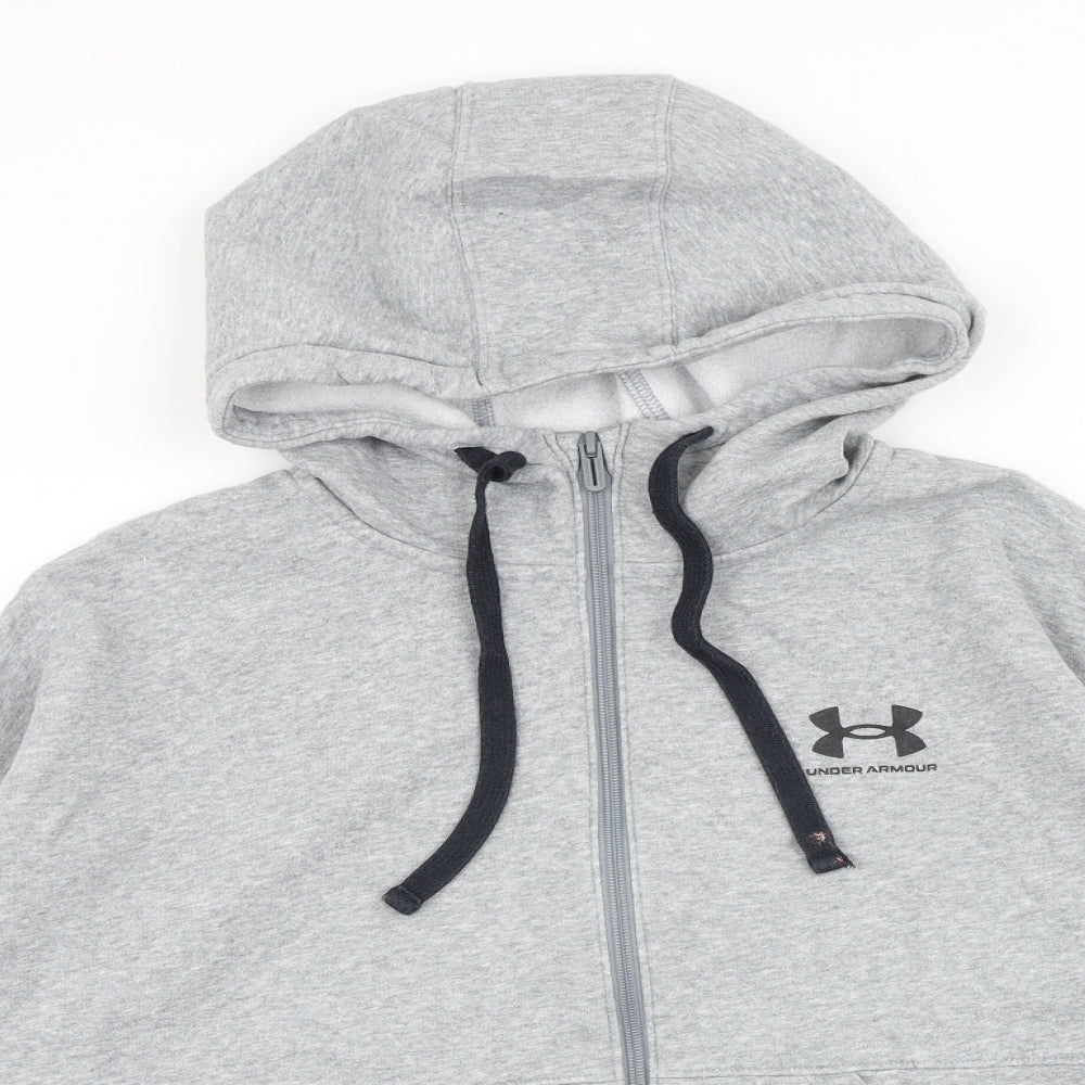 Under armour Mens Grey Cotton Full Zip Hoodie Size S