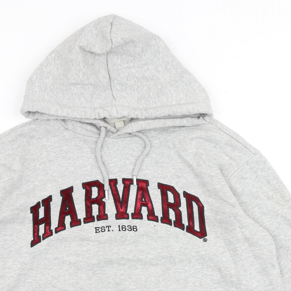 H&M Womens Grey Cotton Pullover Hoodie Size M Pullover - Harvard University