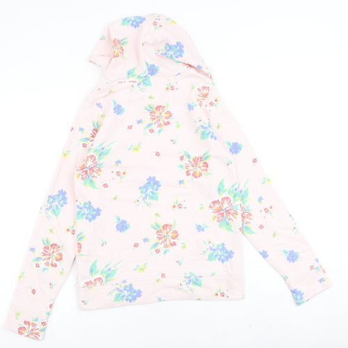 Gap Girls Pink Floral Cotton Pullover Hoodie Size 14-15 Years Pullover