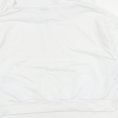 PUMA Womens White Cotton Pullover Hoodie Size M Pullover