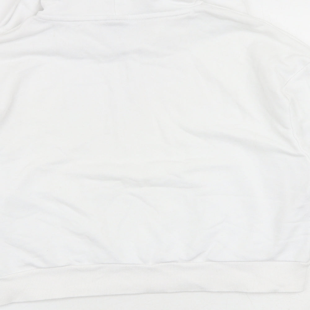 PUMA Womens White Cotton Pullover Hoodie Size M Pullover