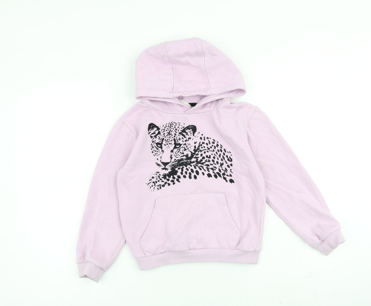 Mountain Warehouse Girls Purple Cotton Pullover Hoodie Size 7-8 Years Pullover - Leopard