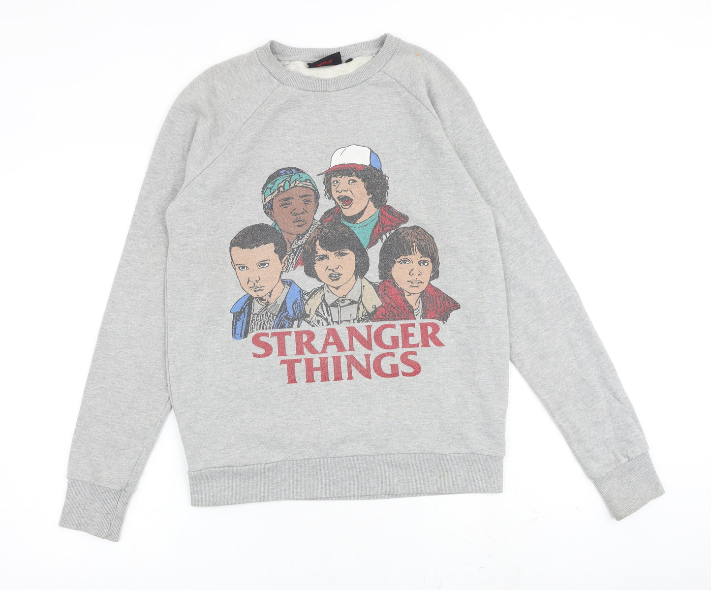 Stranger Things Mens Grey Cotton Pullover Sweatshirt Size XS