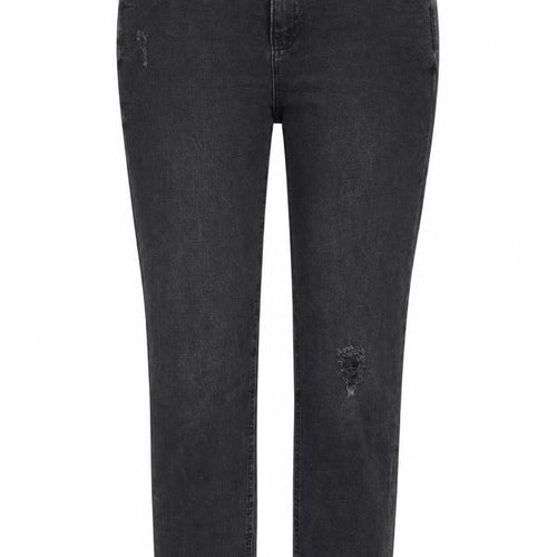 Denim & Co. Womens Grey Cotton Straight Jeans Size 14 L27 in Regular Zip