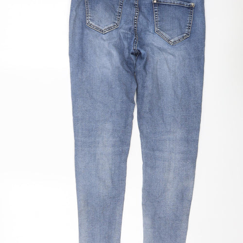 B.S Jeans Womens Blue Cotton Skinny Jeans Size 10 L28 in Regular Button