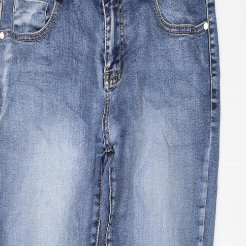 B.S Jeans Womens Blue Cotton Skinny Jeans Size 10 L28 in Regular Button