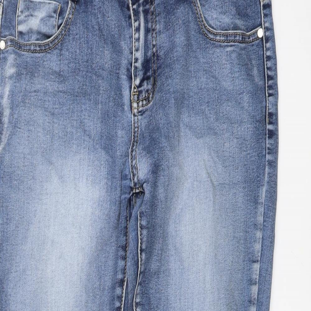 B.S Jeans Womens Blue Cotton Skinny Jeans Size 10 L28 in Regular Button
