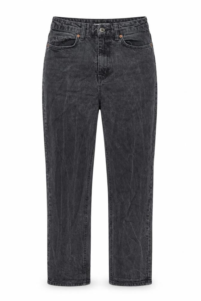 H&M Womens Grey Cotton Tapered Jeans Size 6 L26 in Regular Button