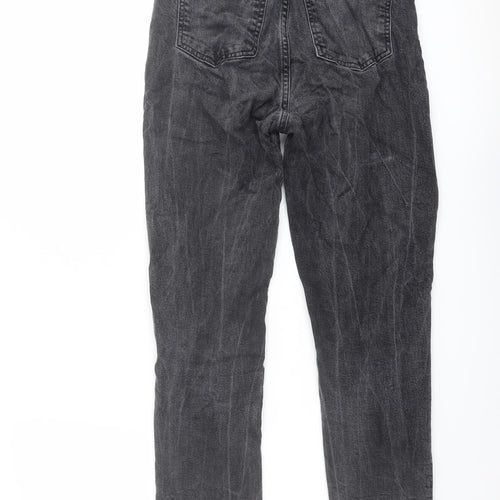 H&M Womens Grey Cotton Tapered Jeans Size 6 L26 in Regular Button