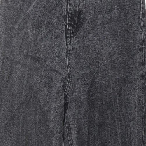 H&M Womens Grey Cotton Tapered Jeans Size 6 L26 in Regular Button