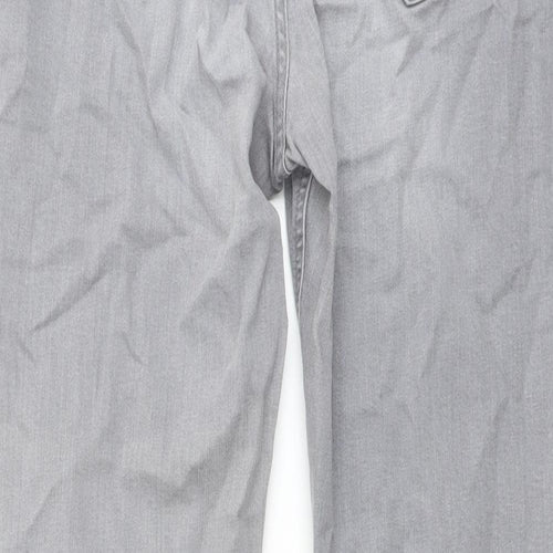 Autograph Womens Grey Cotton Skinny Jeans Size 14 L29 in Regular Zip