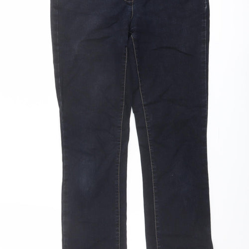 Debenhams Womens Black Cotton Bootcut Jeans Size 10 L28 in Slim Button