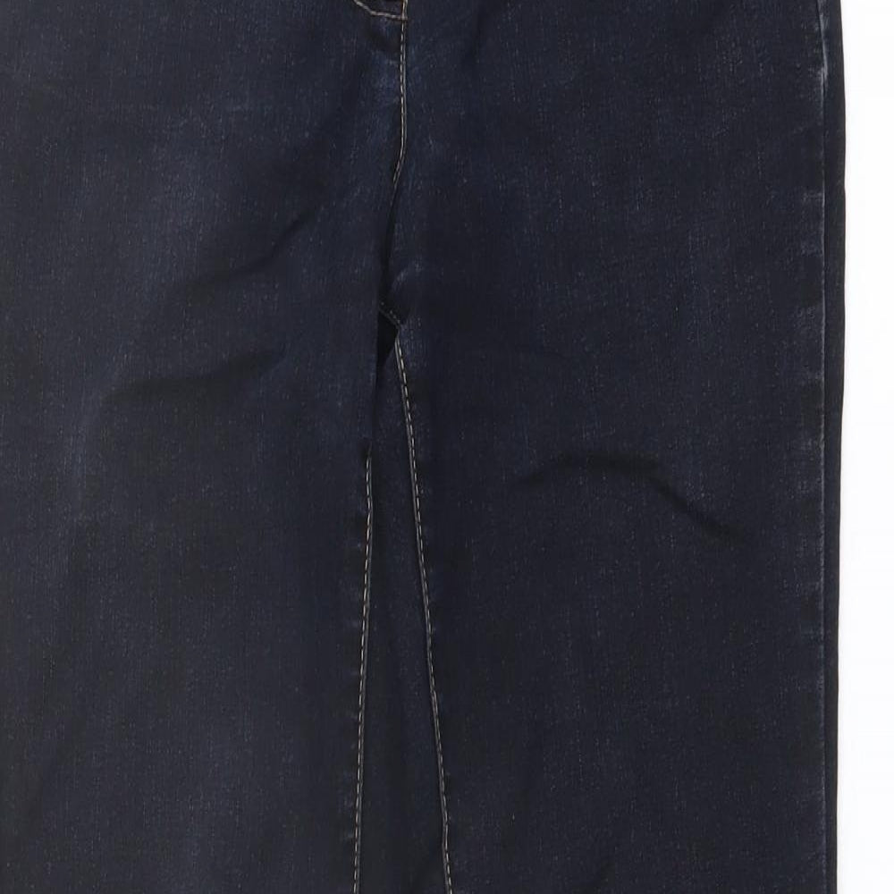 Debenhams Womens Black Cotton Bootcut Jeans Size 10 L28 in Slim Button