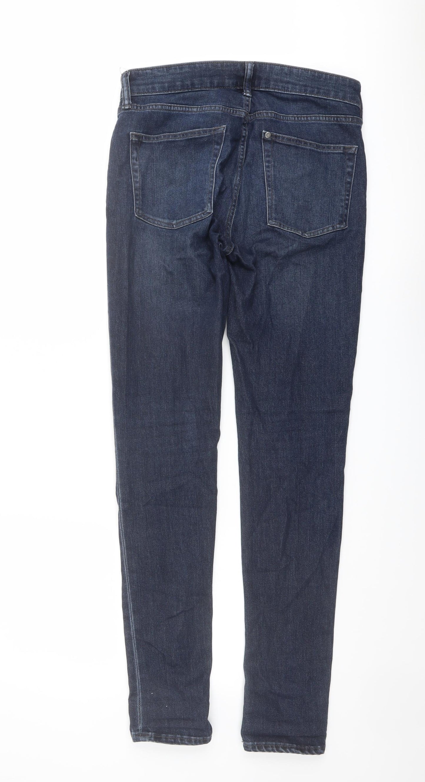 H&M Mens Blue Cotton Skinny Jeans Size 32 in L32 in Regular Button