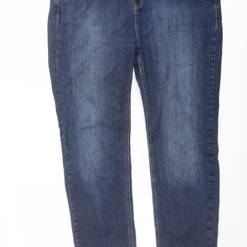 Per Una Womens Blue Cotton Skinny Jeans Size 34 in L27 in Regular Zip