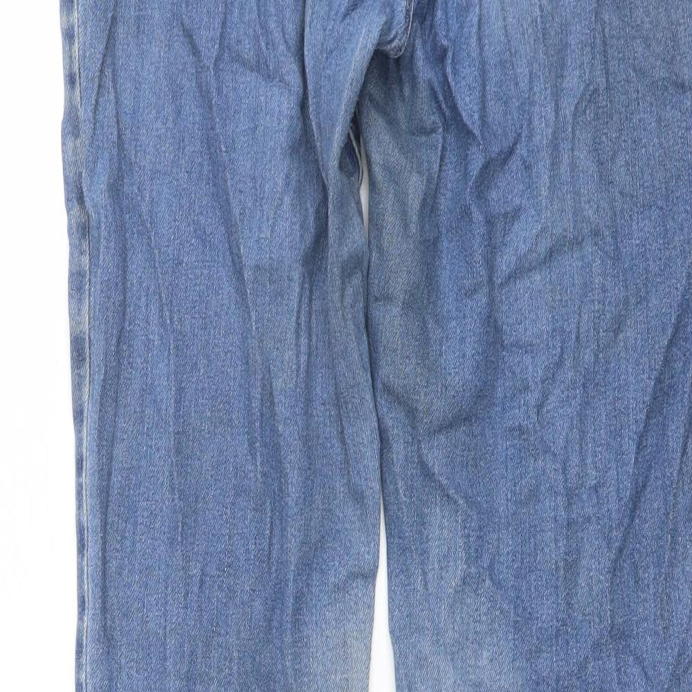 White Label Womens Blue Cotton Tapered Jeans Size 14 L29 in Regular Button