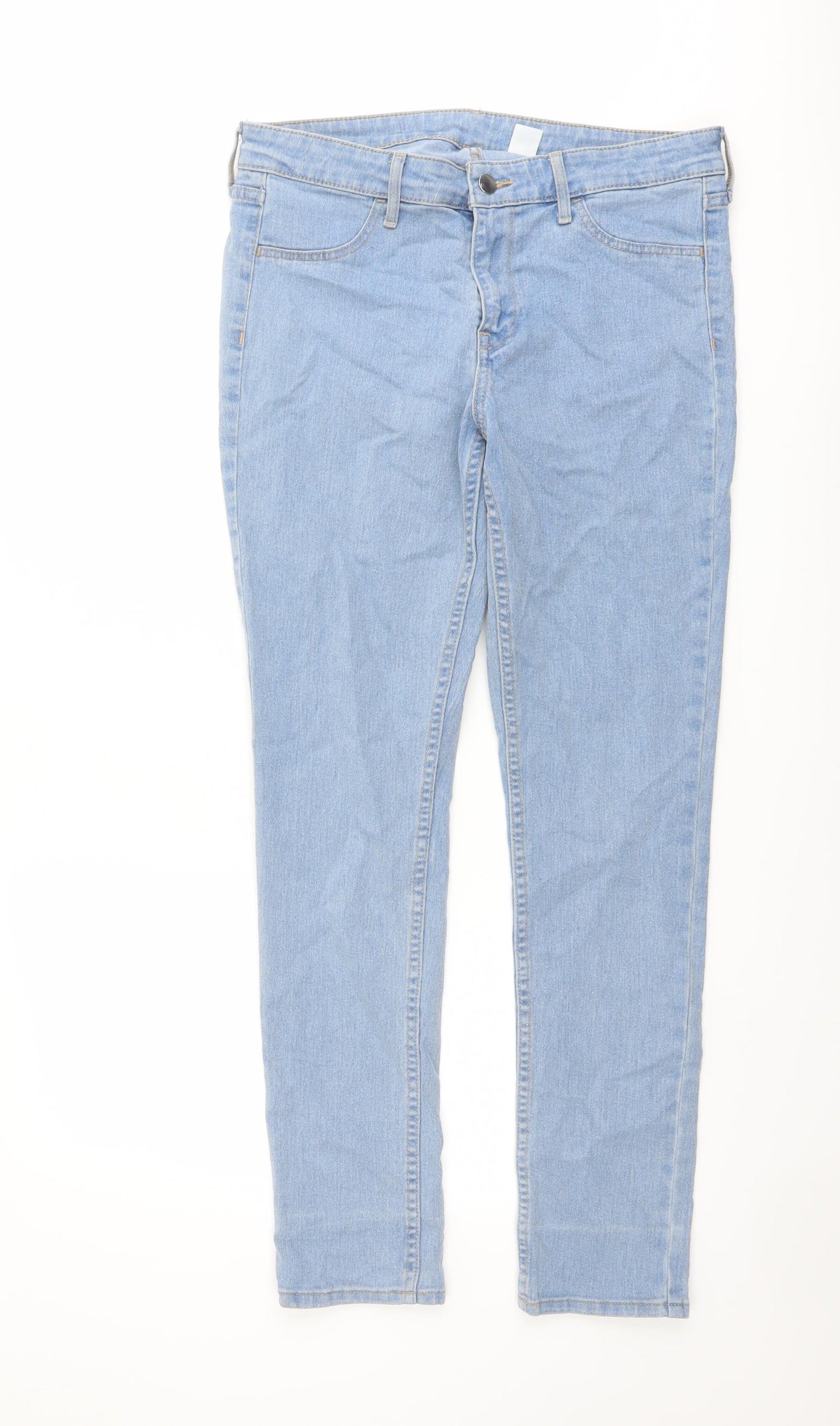H&M Mens Blue Cotton Skinny Jeans Size 30 in L29 in Regular Button
