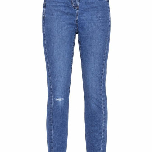 NEXT Womens Blue Cotton Skinny Jeans Size 8 L28 in Regular Button