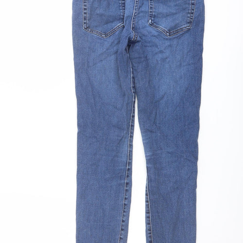 NEXT Womens Blue Cotton Skinny Jeans Size 8 L28 in Regular Button