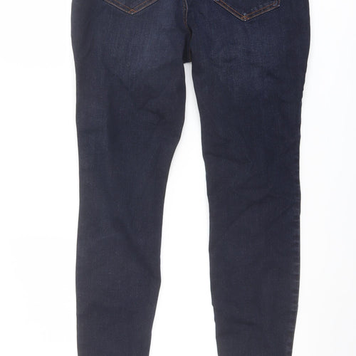 TU Womens Blue Cotton Straight Jeans Size 14 L27 in Regular Button